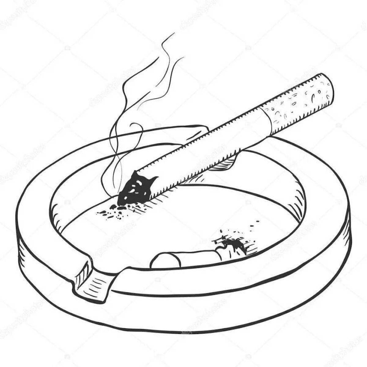 Playful cigarette coloring page