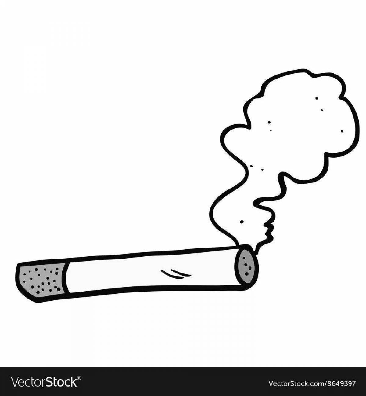 Exciting cigarette coloring page