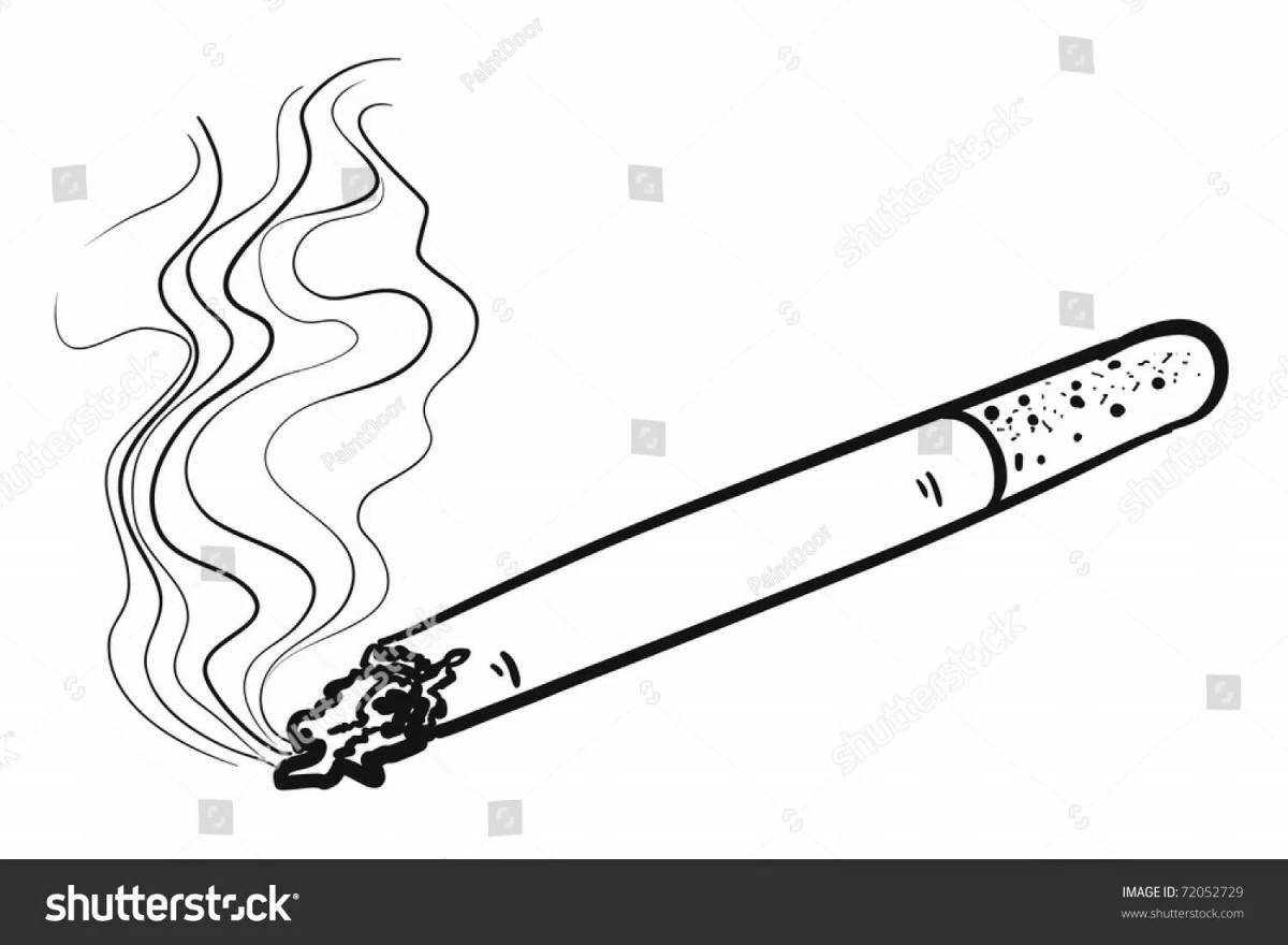Glowing cigarette coloring page