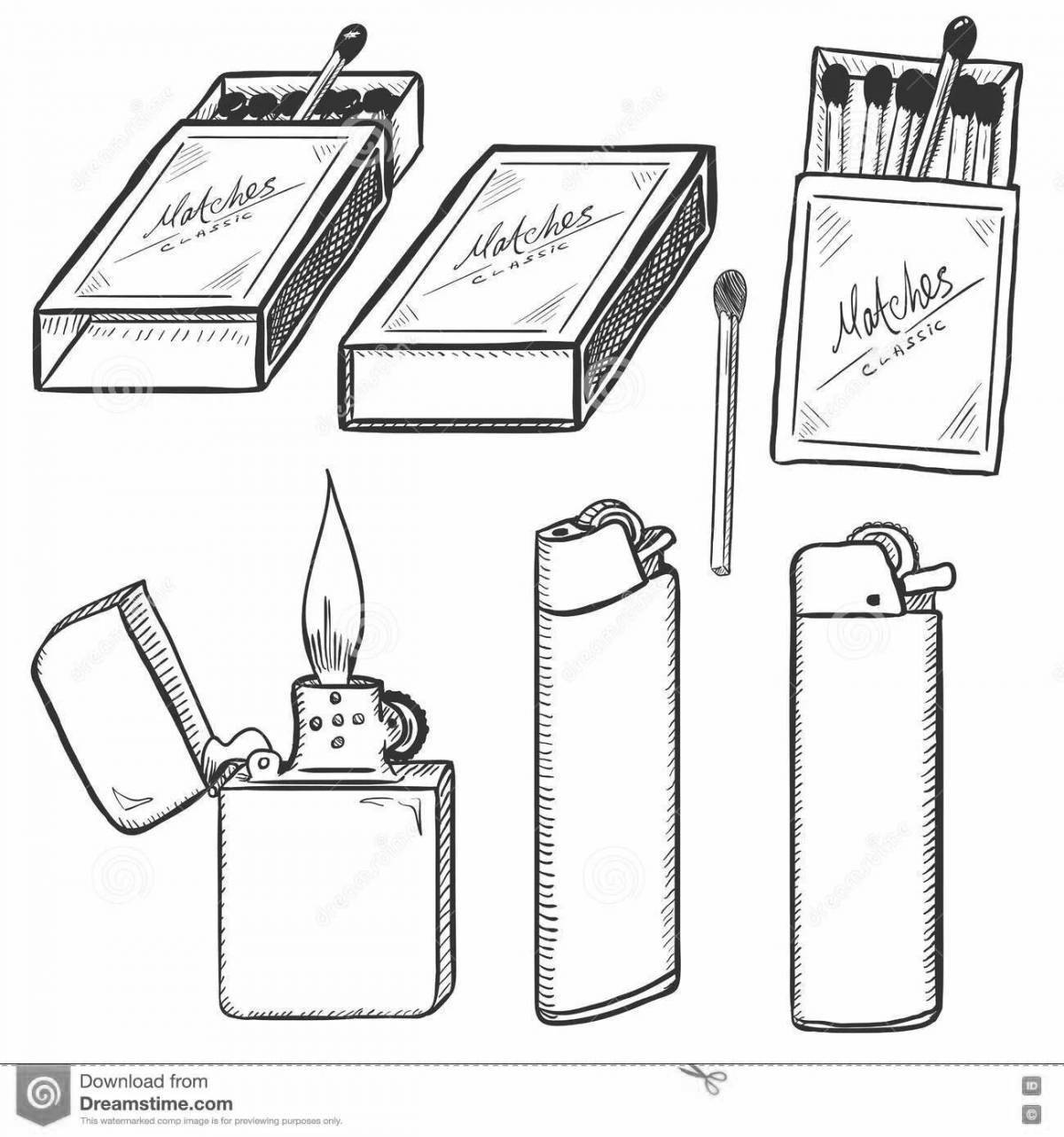 Coloring page dazzling cigarettes