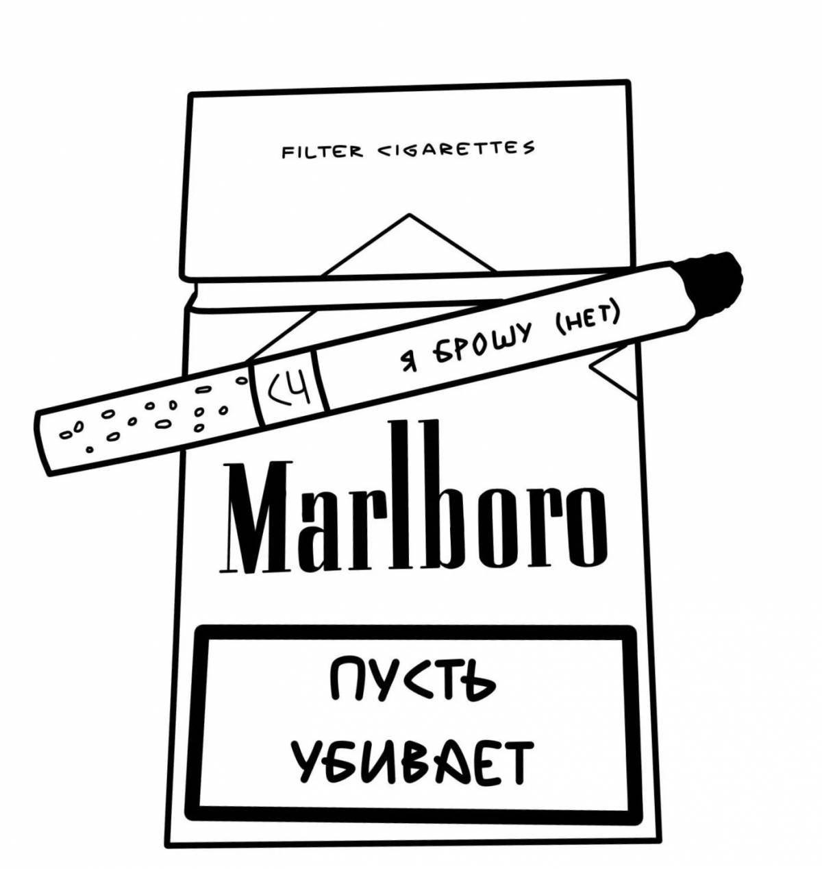 Attractive cigarettes coloring pages