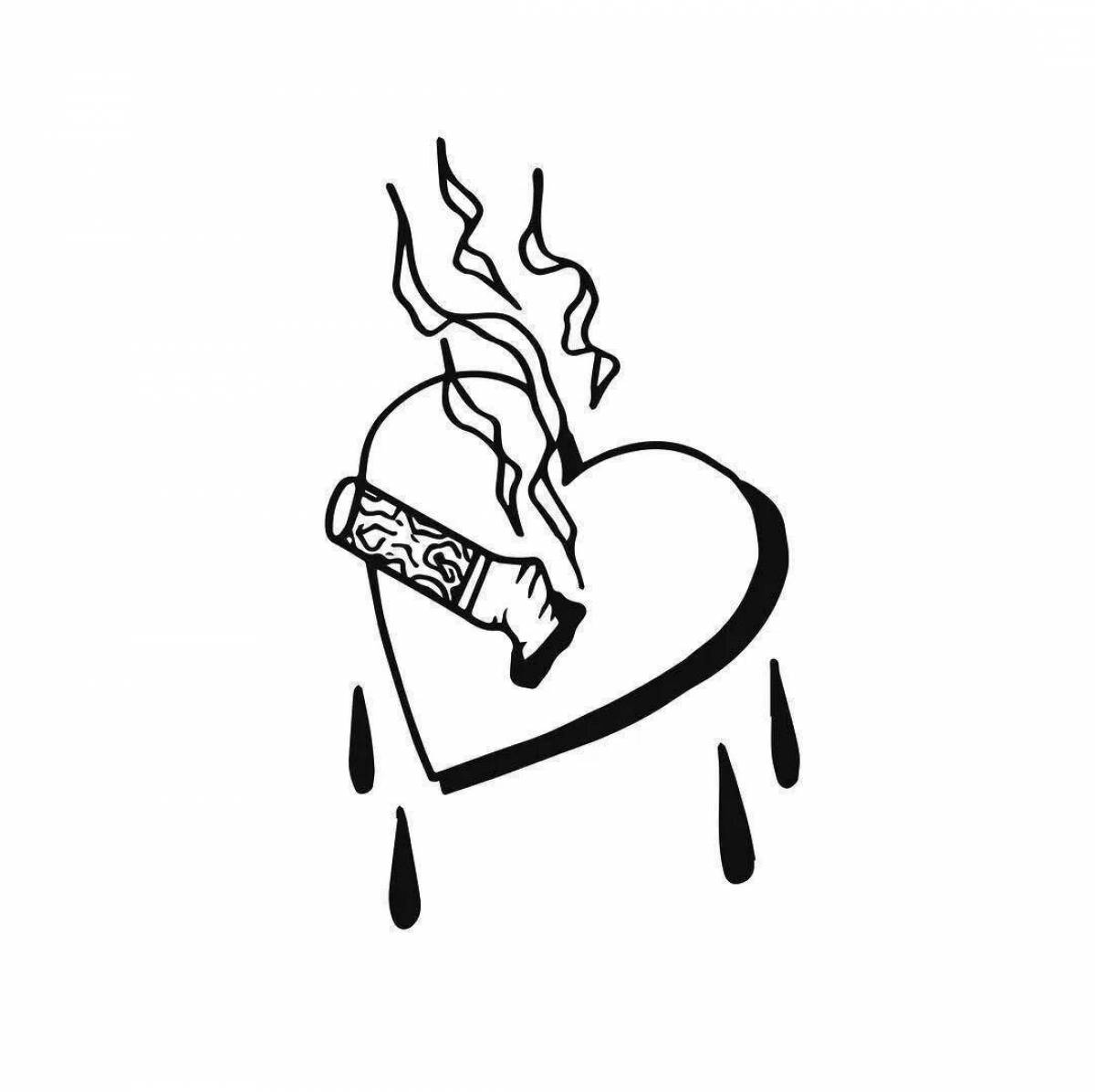 Photo Coloring page inviting cigarettes