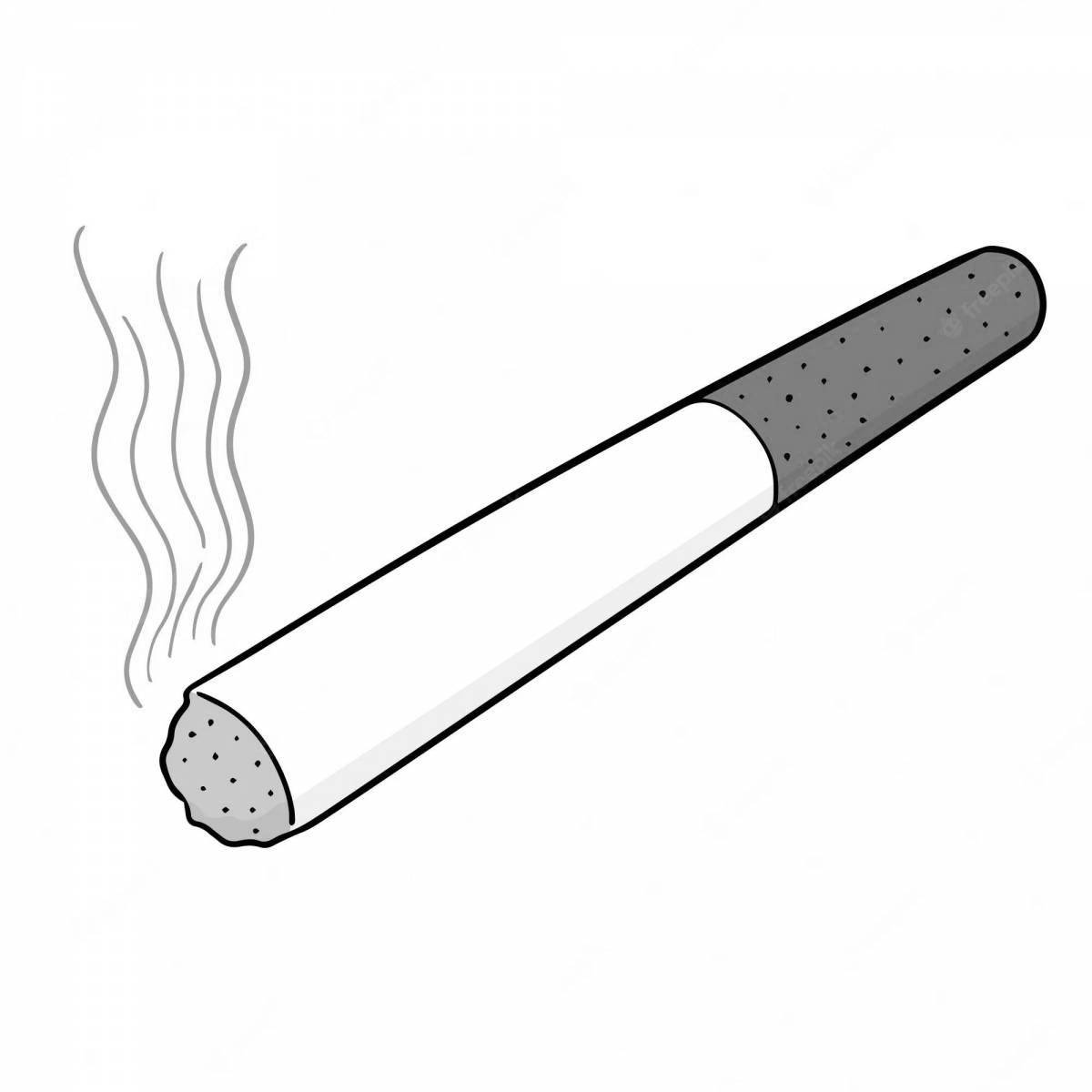 Attractive cigarette coloring page