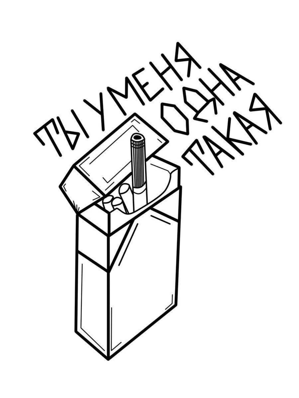 Mysterious cigarettes coloring page