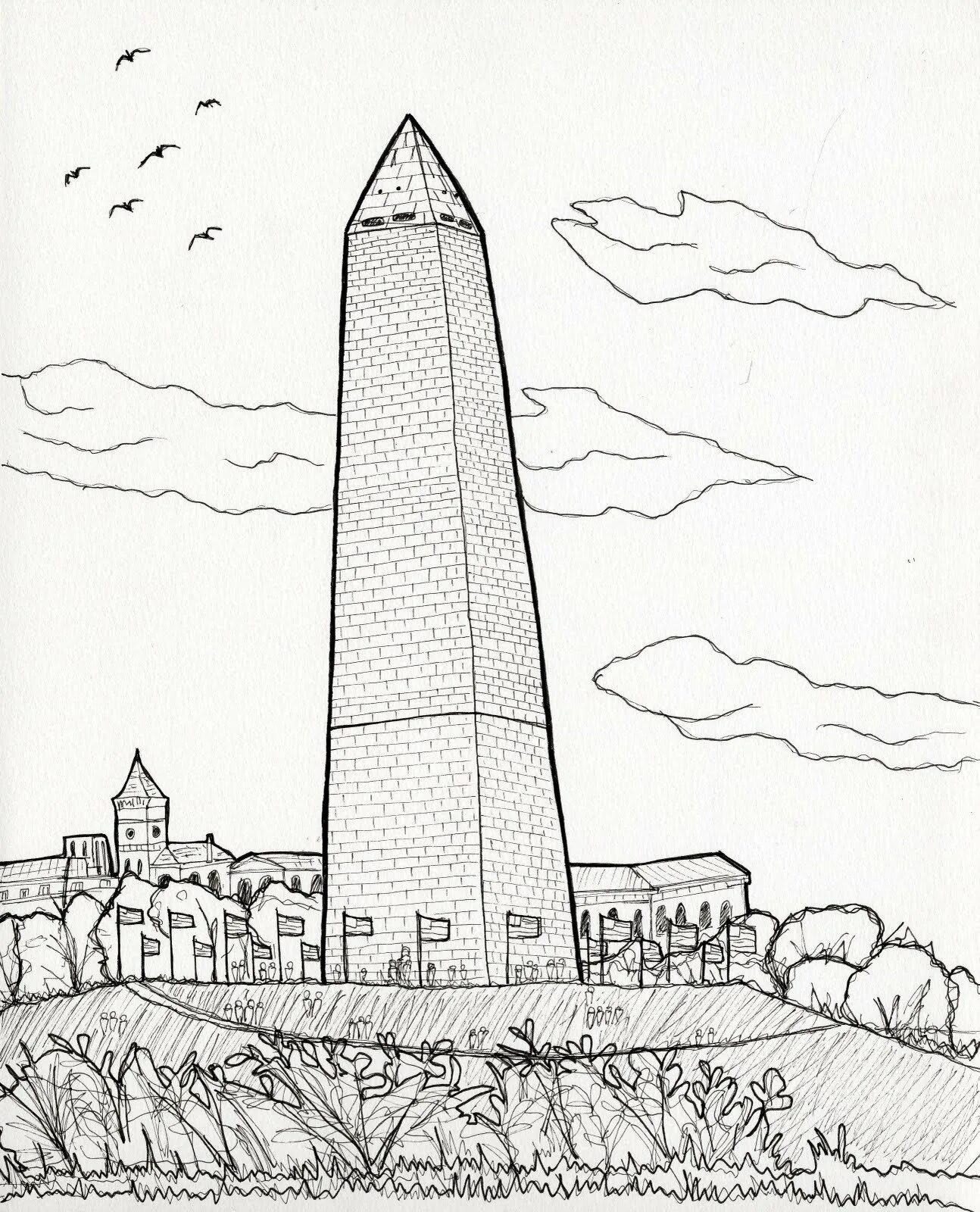 Coloring page amazing obelisk