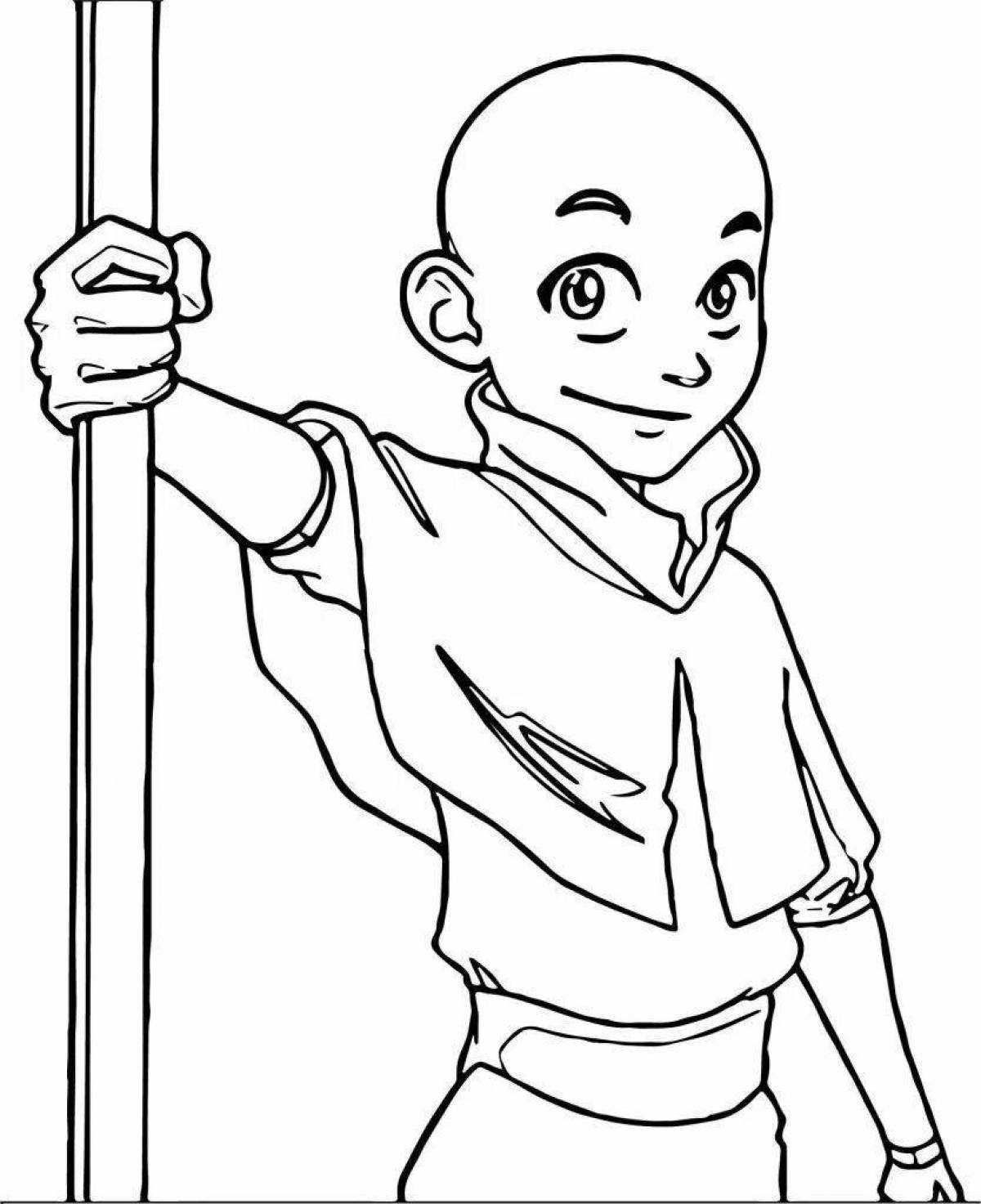 Aang colorful coloring page