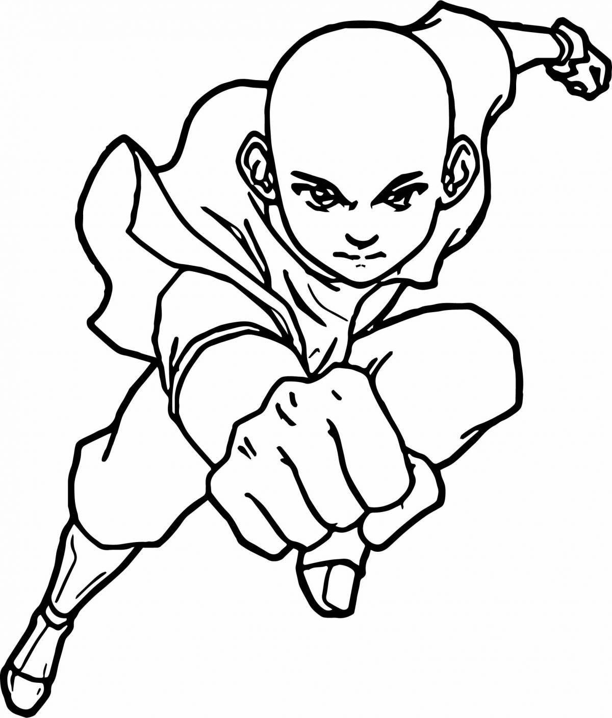 Coloring page joyful aang