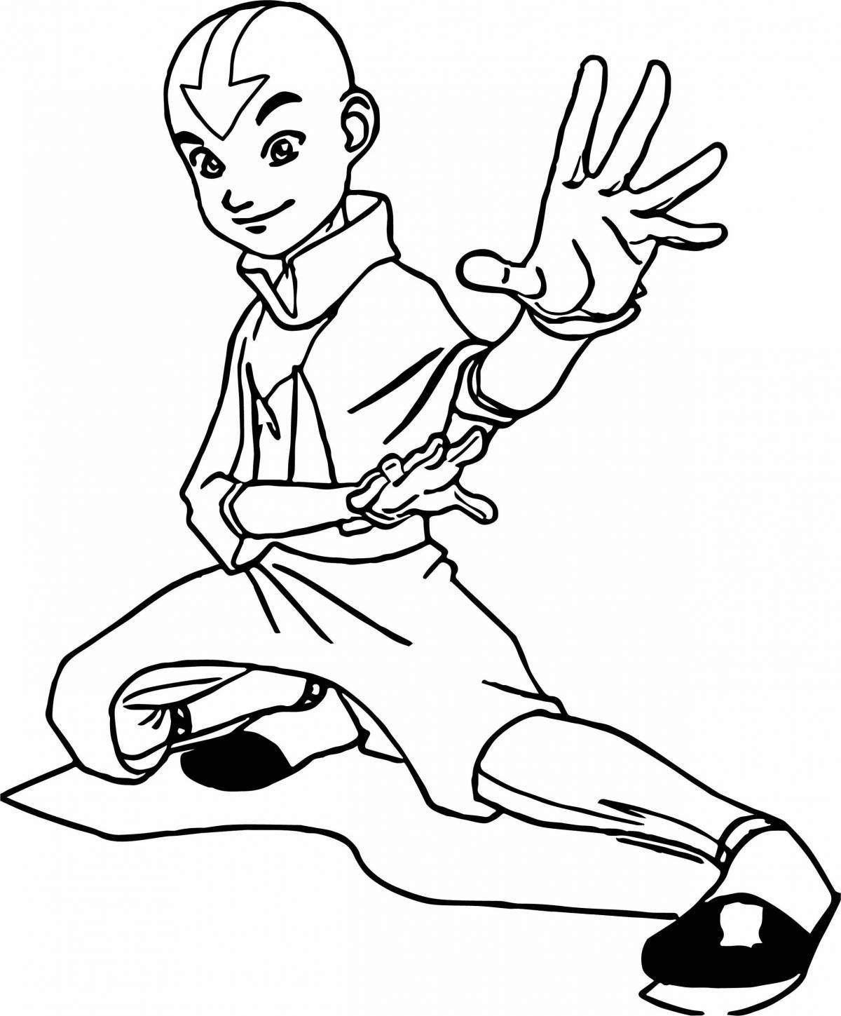 Coloring shiny aang