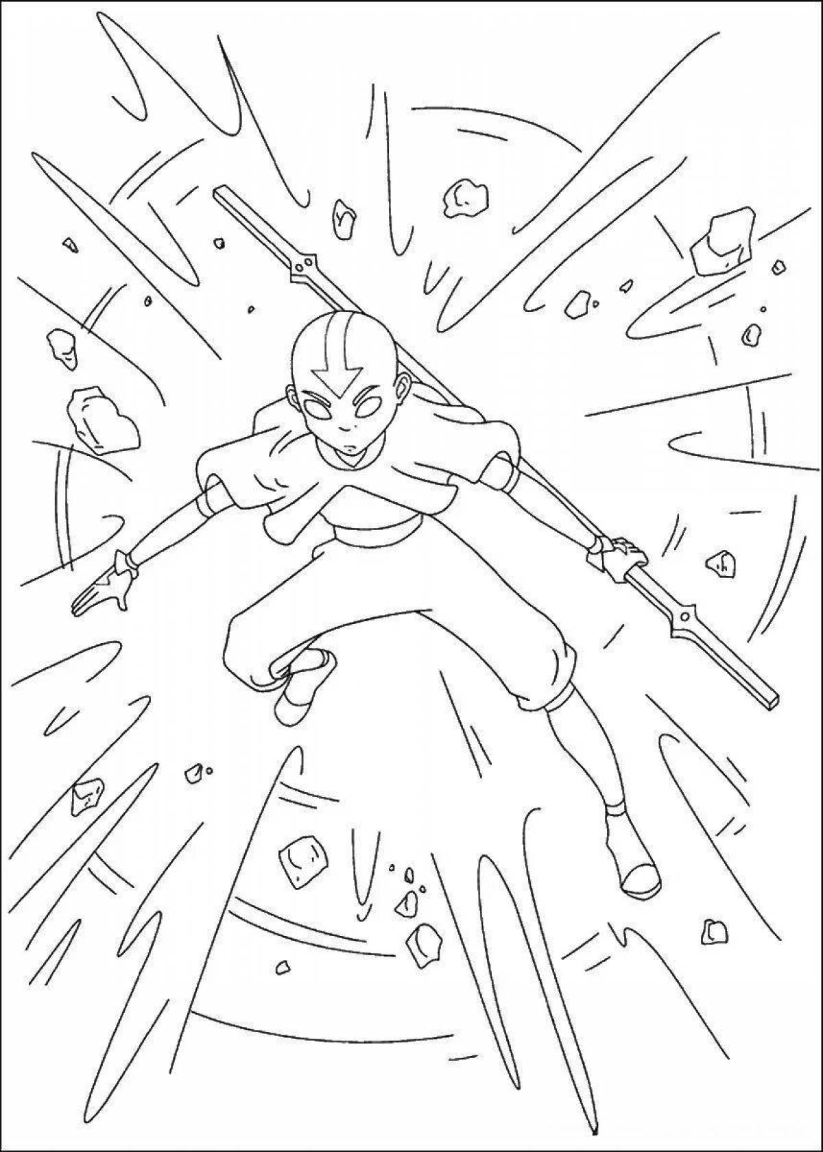 Coloring page dazzling aang