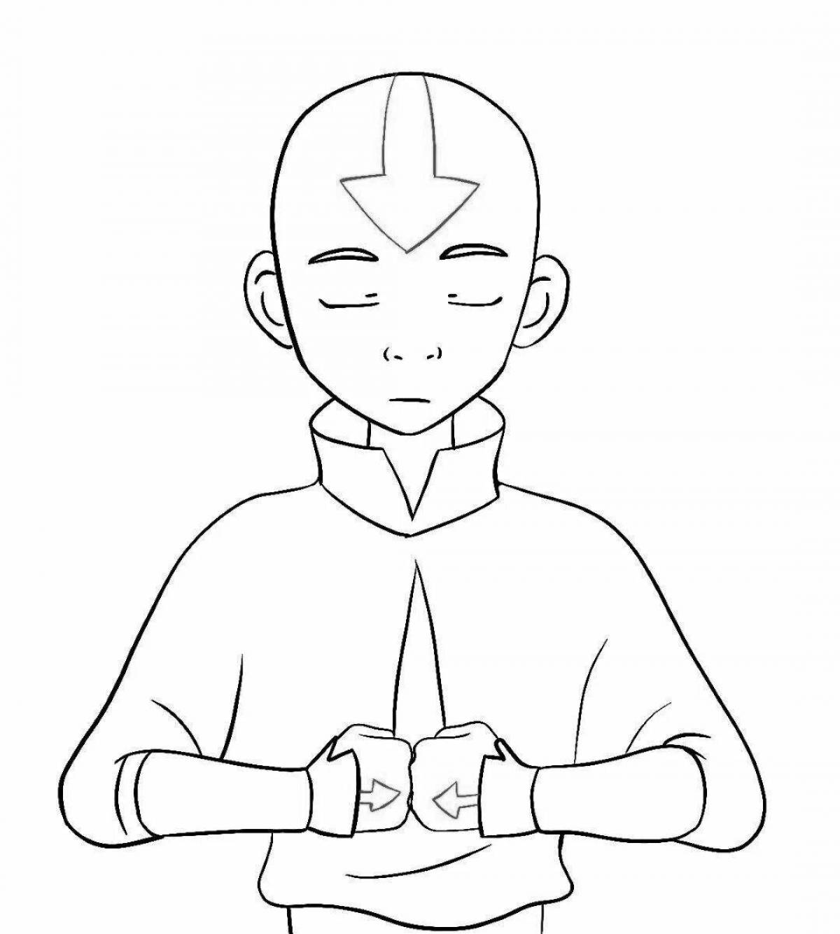 Aang's animated coloring page