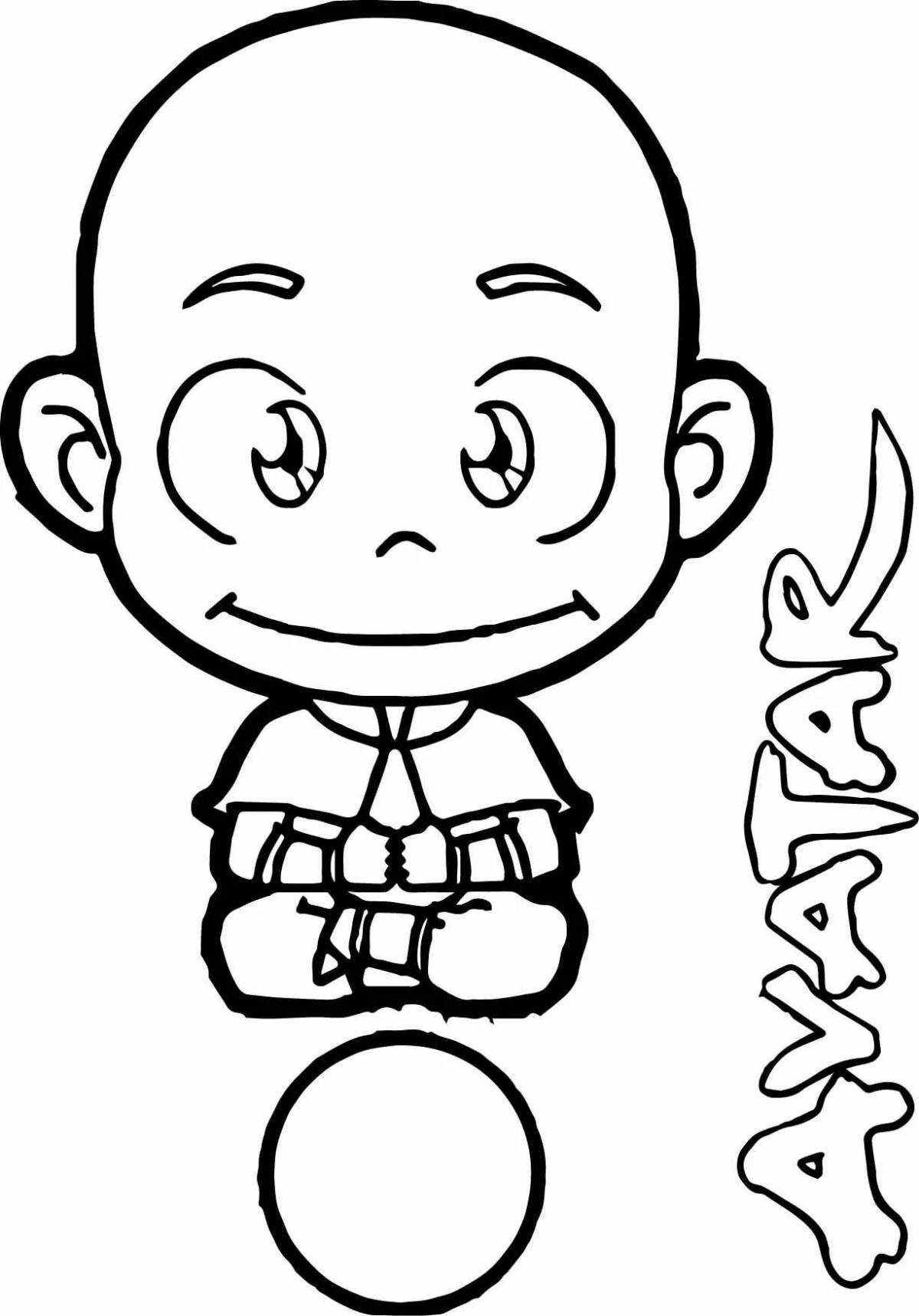 Aang's glitter coloring