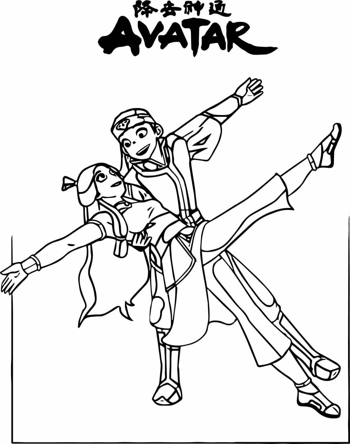 Aang's magic coloring page