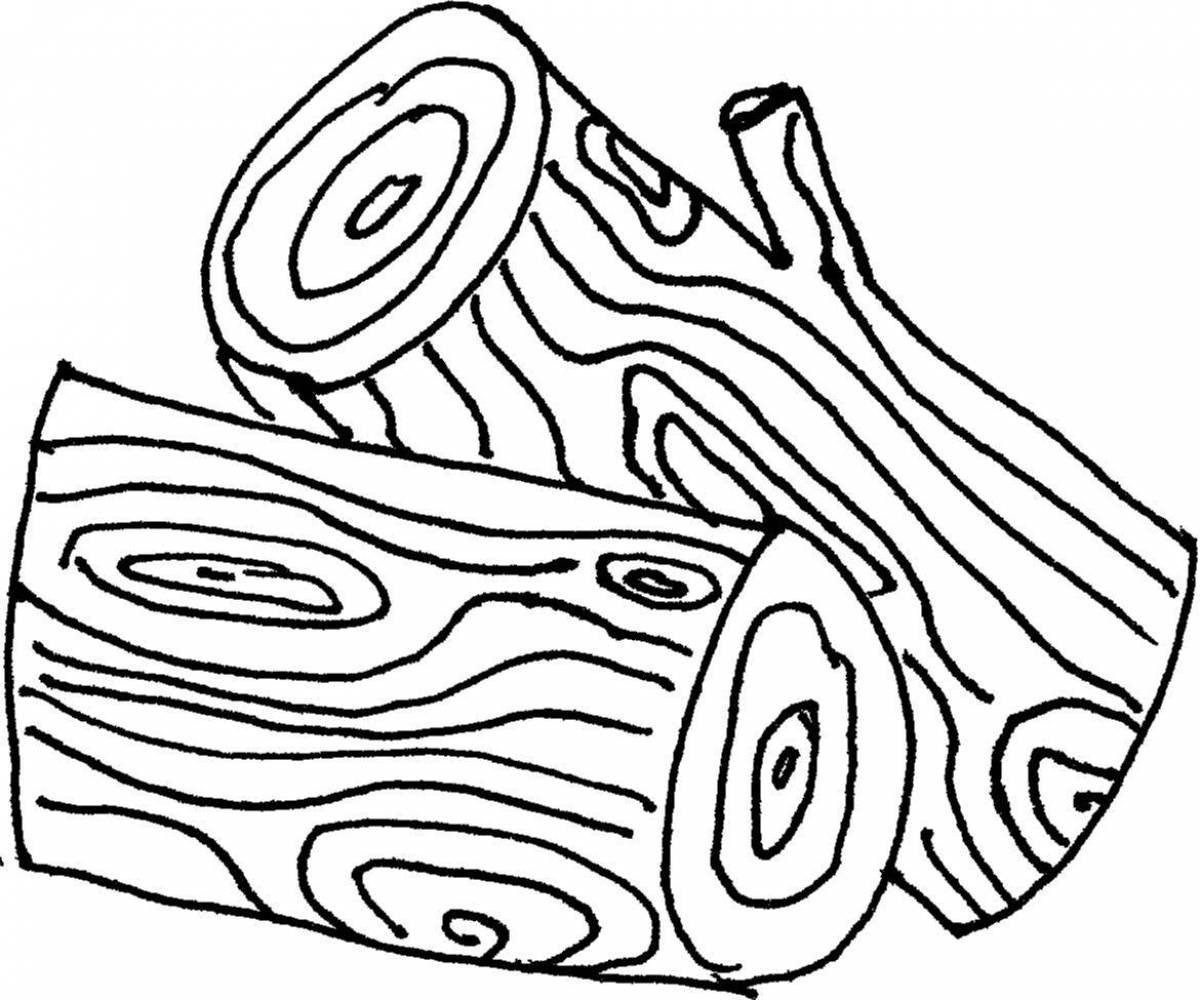 Colorful log coloring page