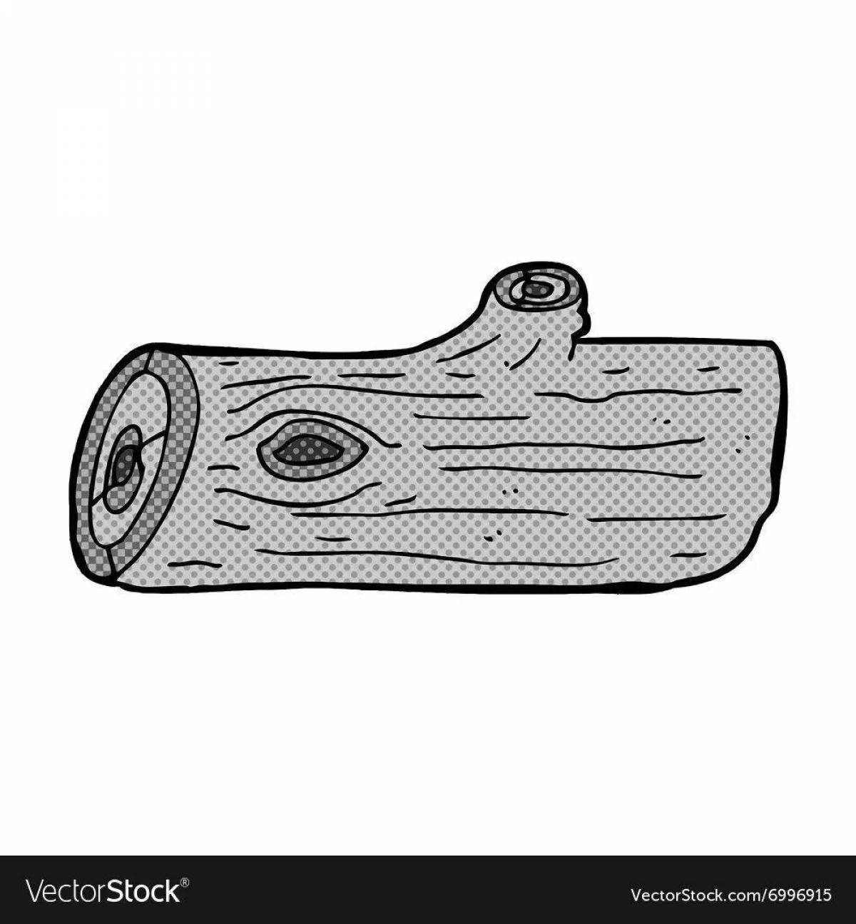 Coloring page of bright log
