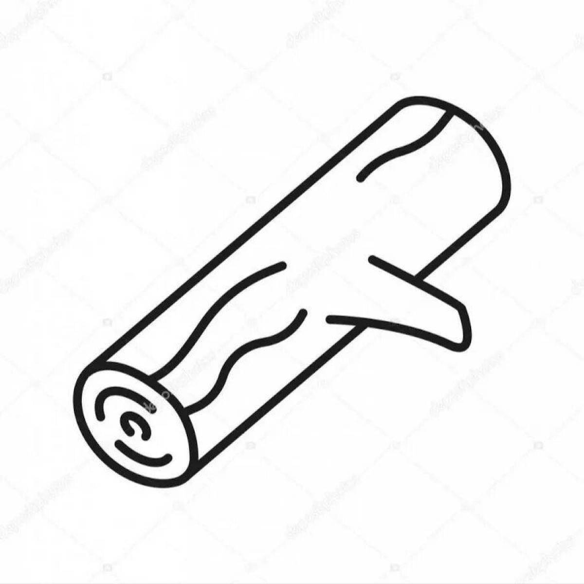 Joyful log coloring page