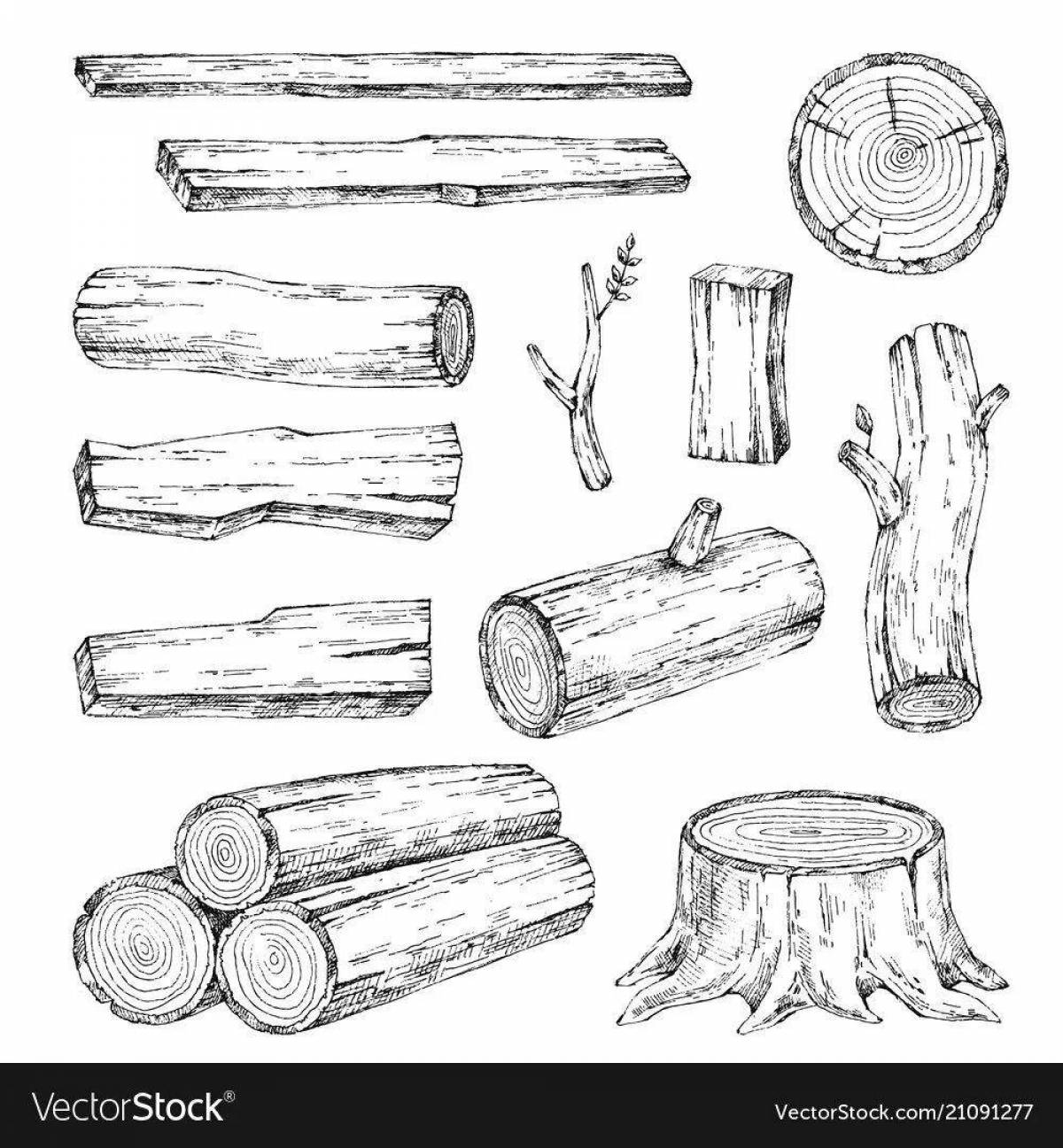 Fancy log coloring page