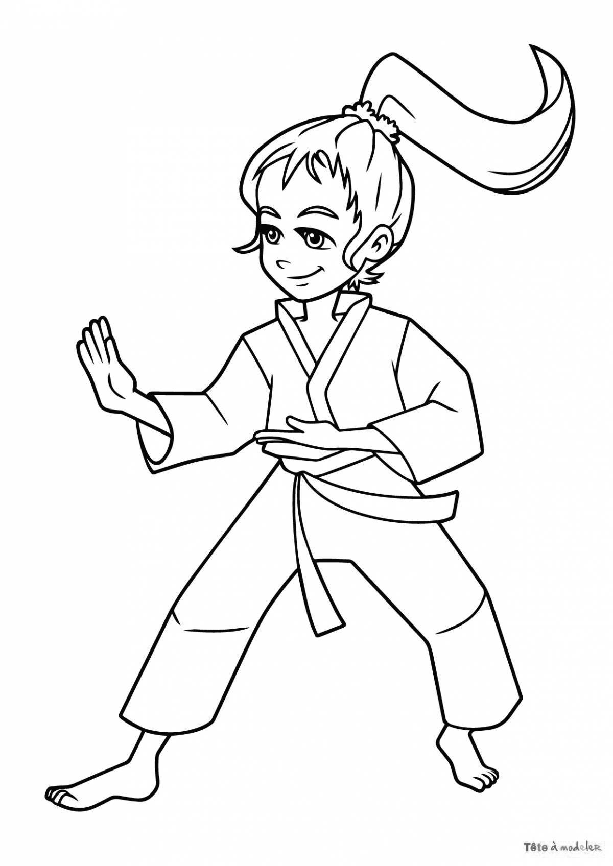 Amazing Taekwondo Coloring Page