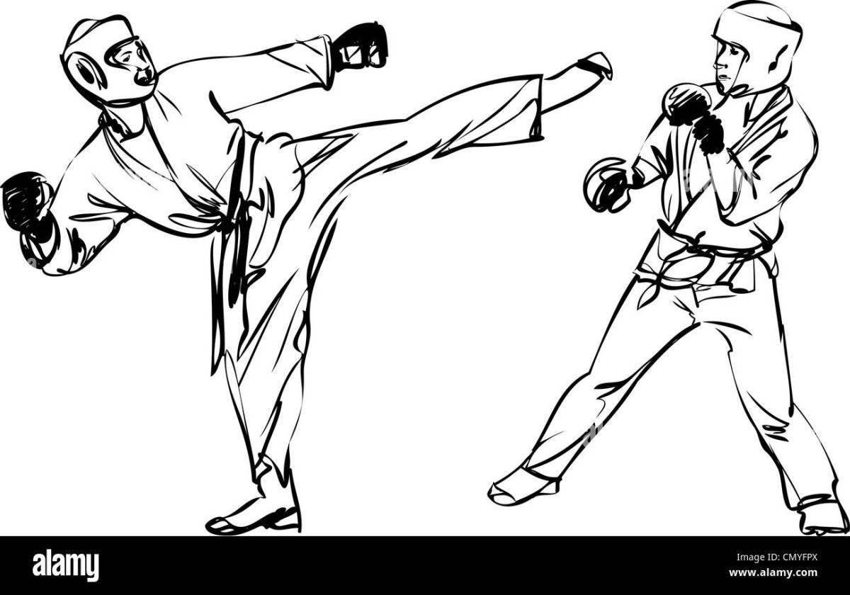Fabulous taekwondo coloring page