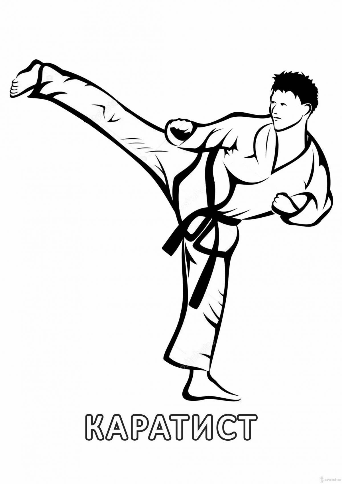 Living taekwondo coloring page