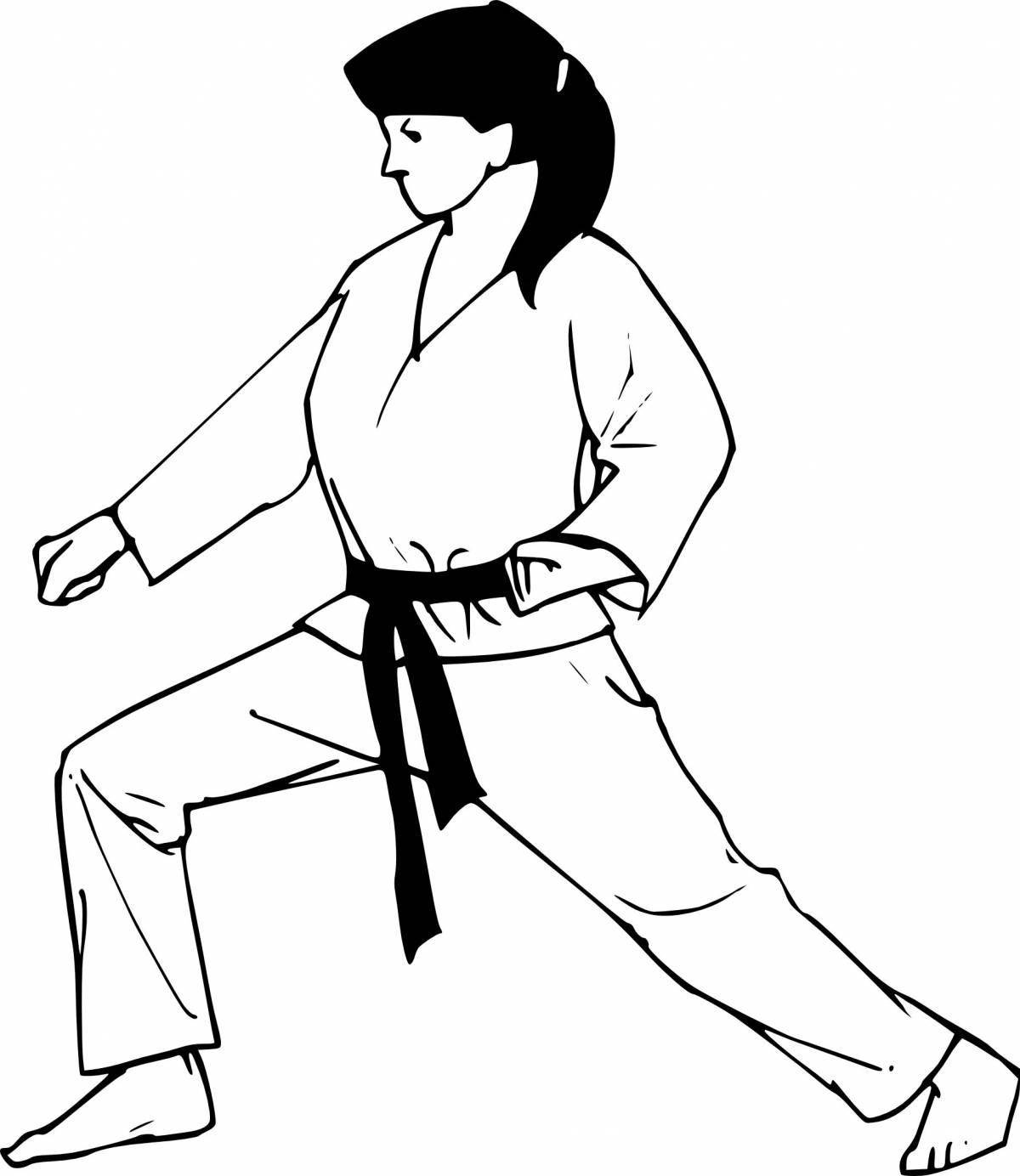 Stimulating taekwondo coloring page