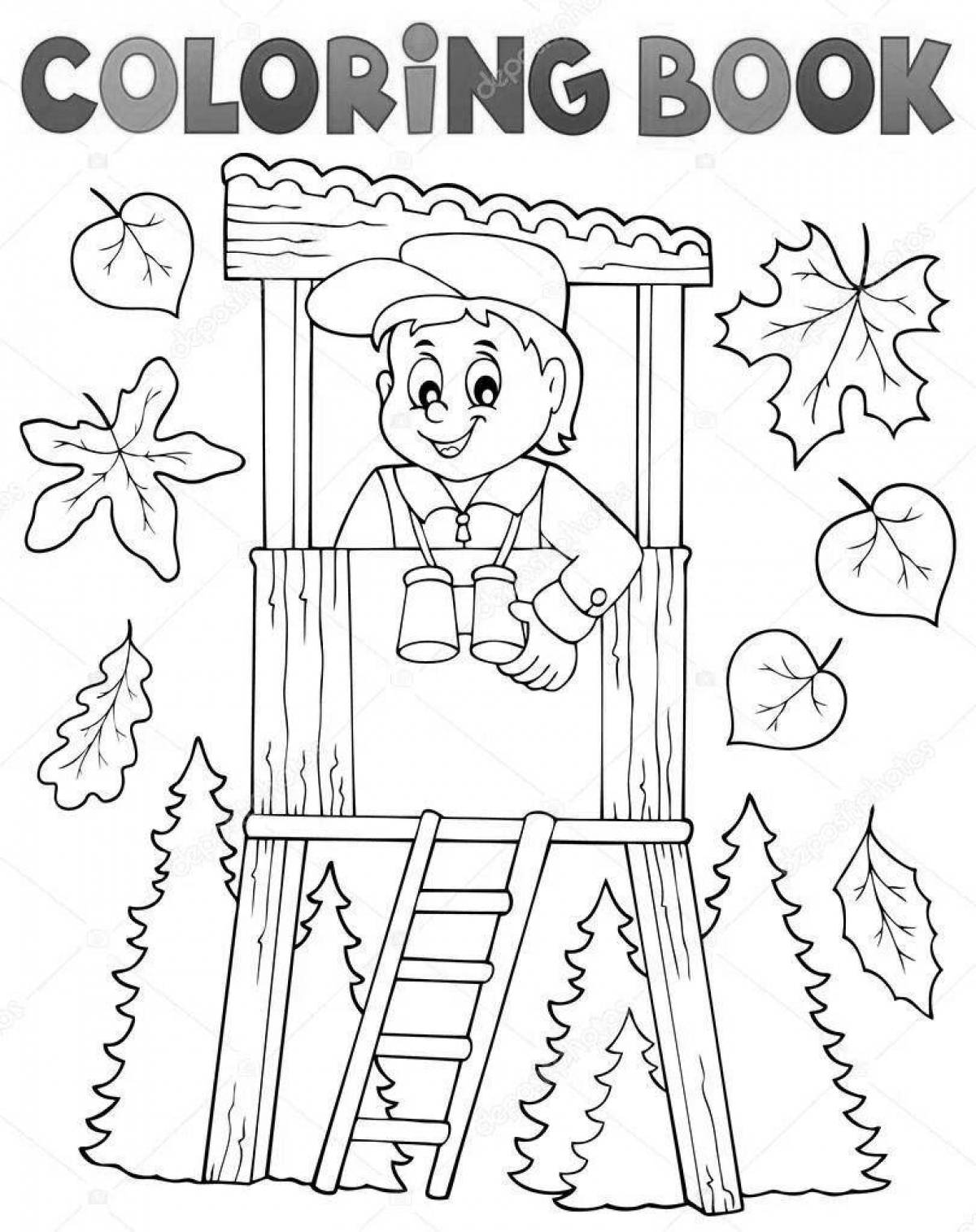Vibrant forester coloring page