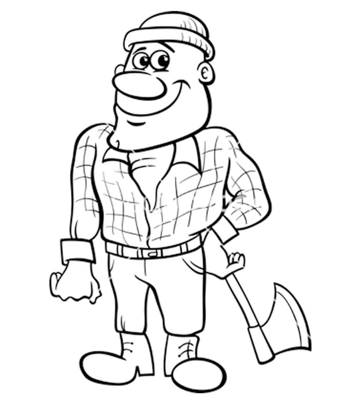 Charming forester coloring page