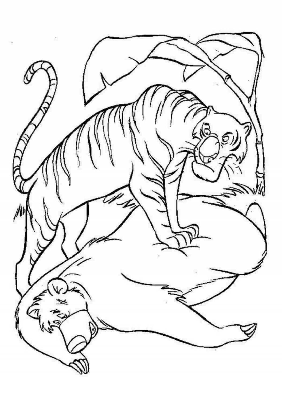 Раскраска Раскраска игривый шерхан