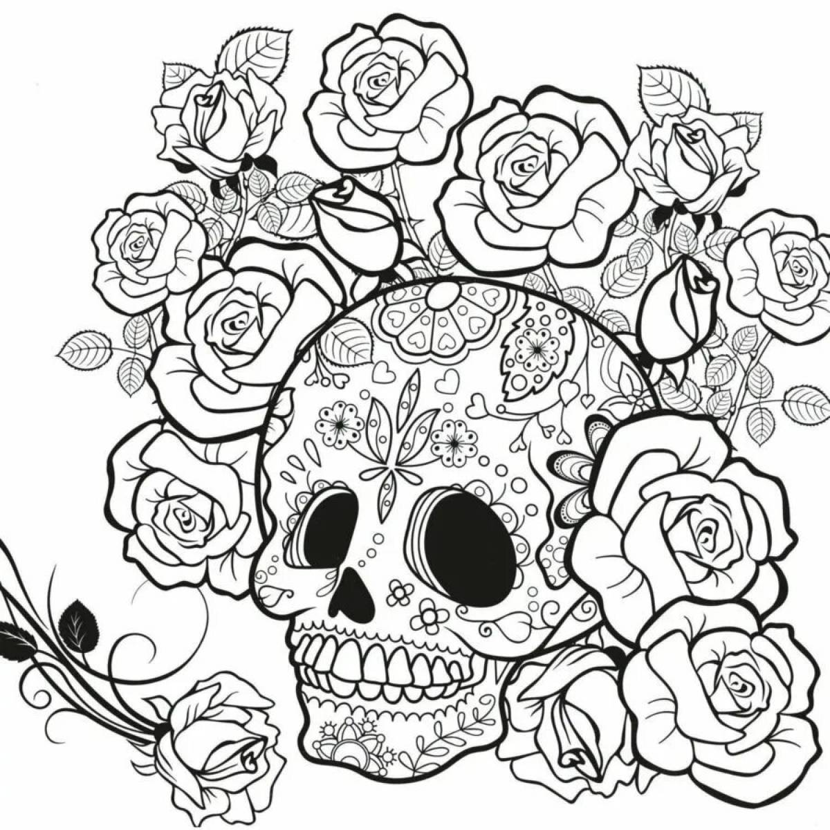 Раскраска Мрачная раскраска мрачного кота ведьмы