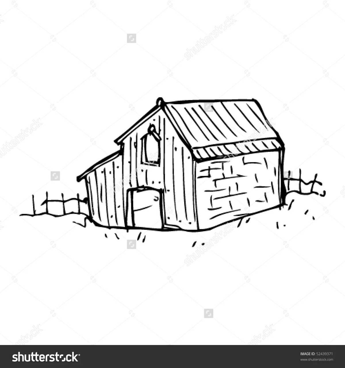 Раскраска Раскраска яркий сарай