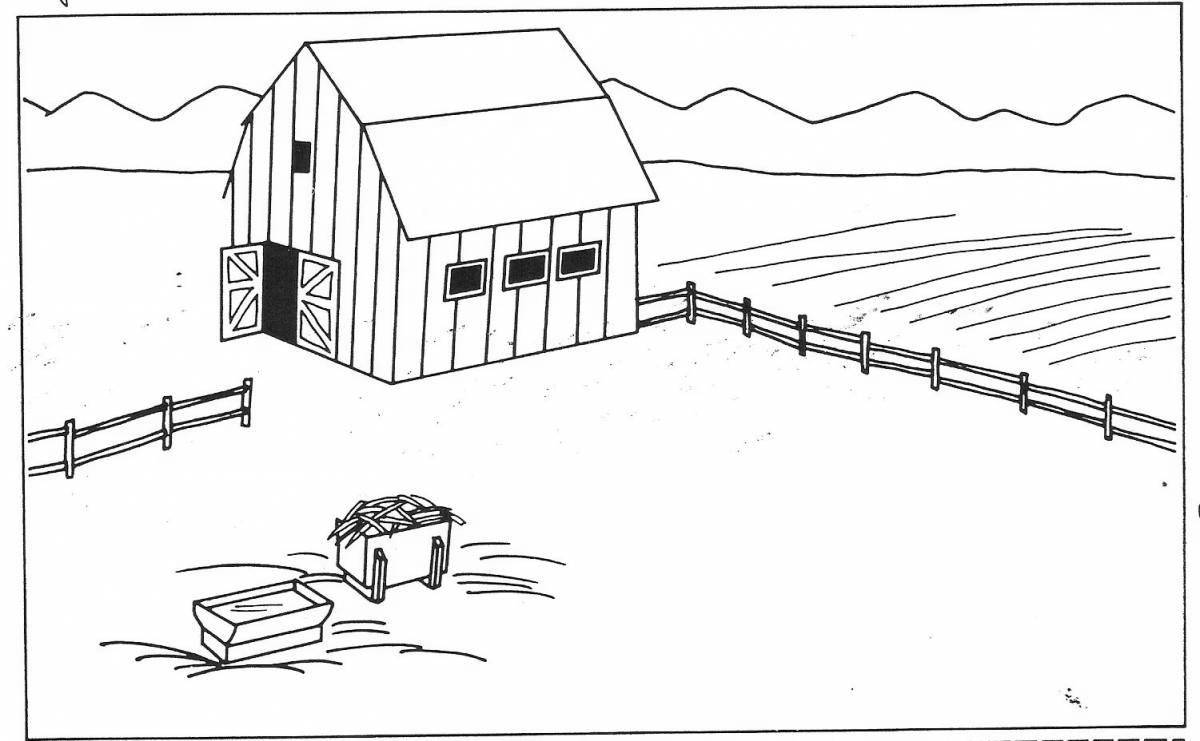 Раскраска Раскраска солнечный сарай