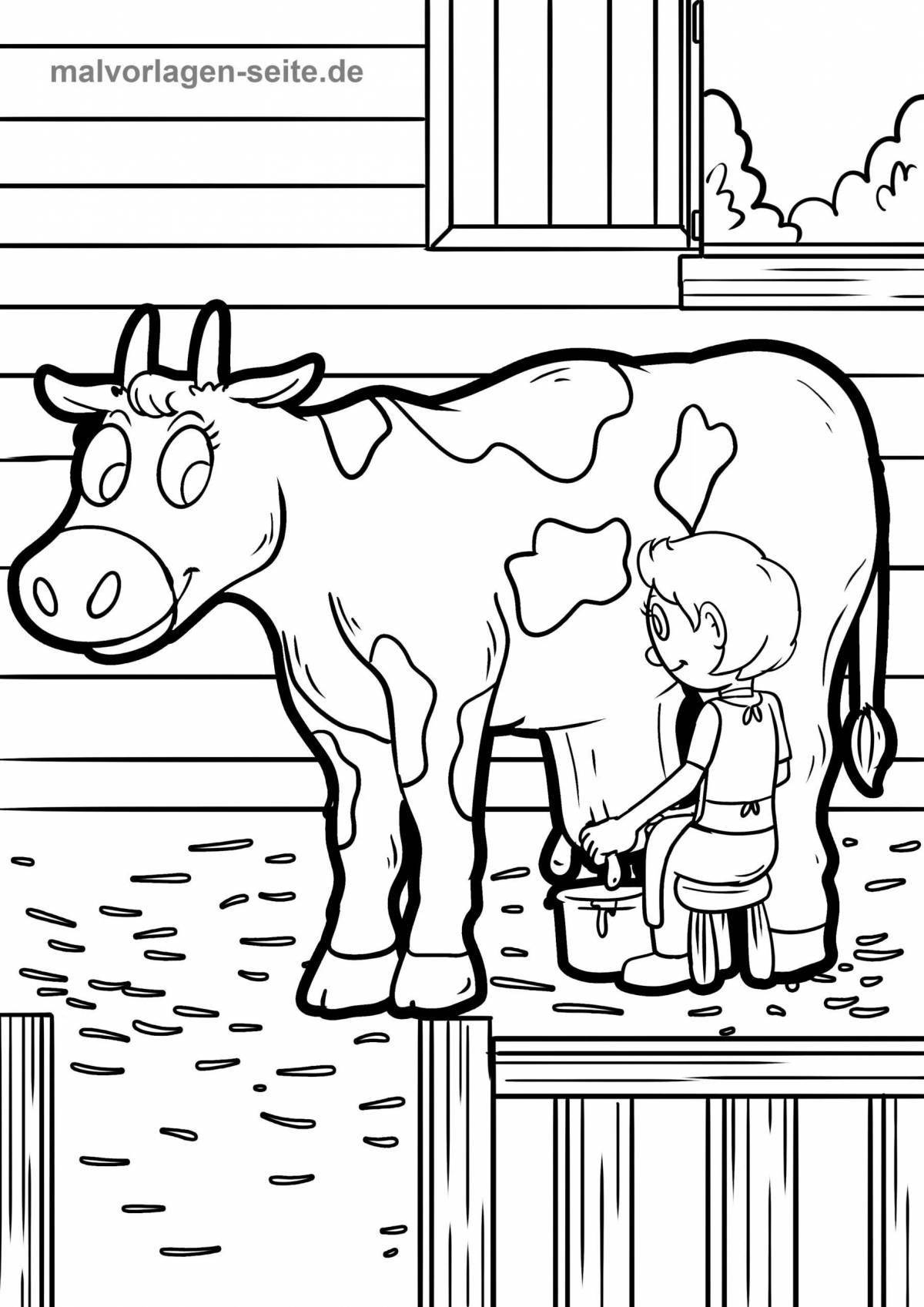 Раскраска Цветная страница раскраски амбара