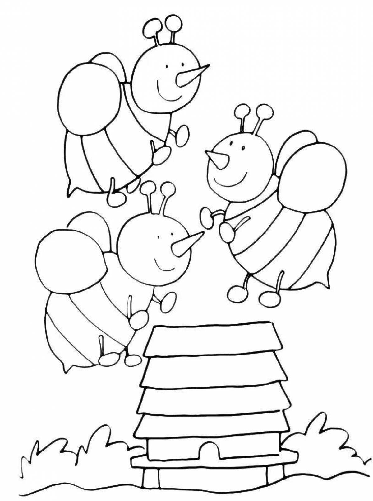 Bright beekeeper coloring book