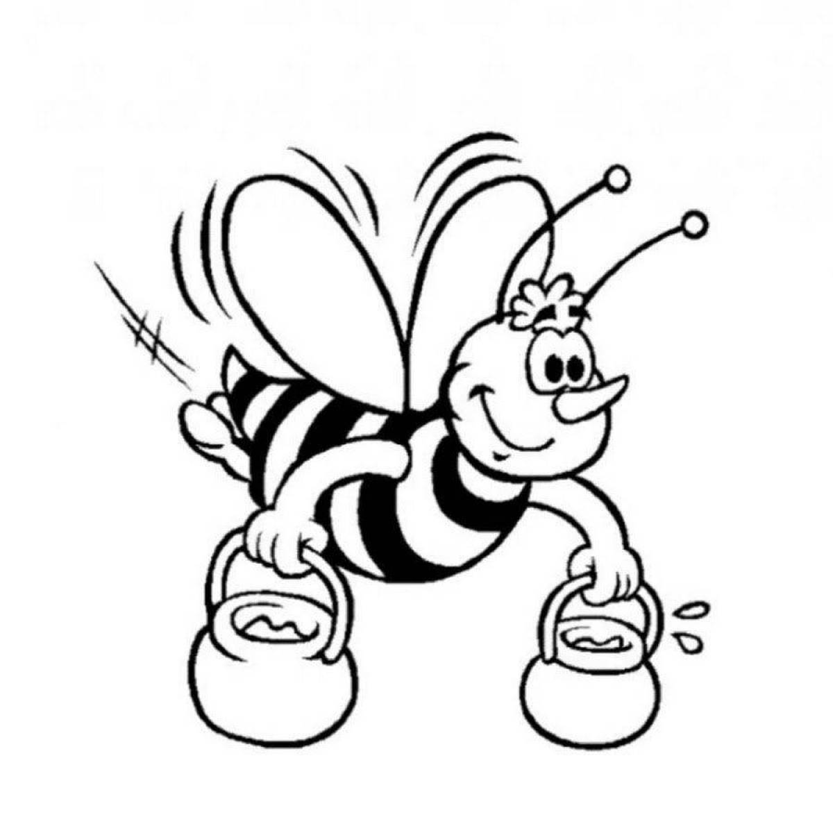 Анимированная страница раскраски пчеловода