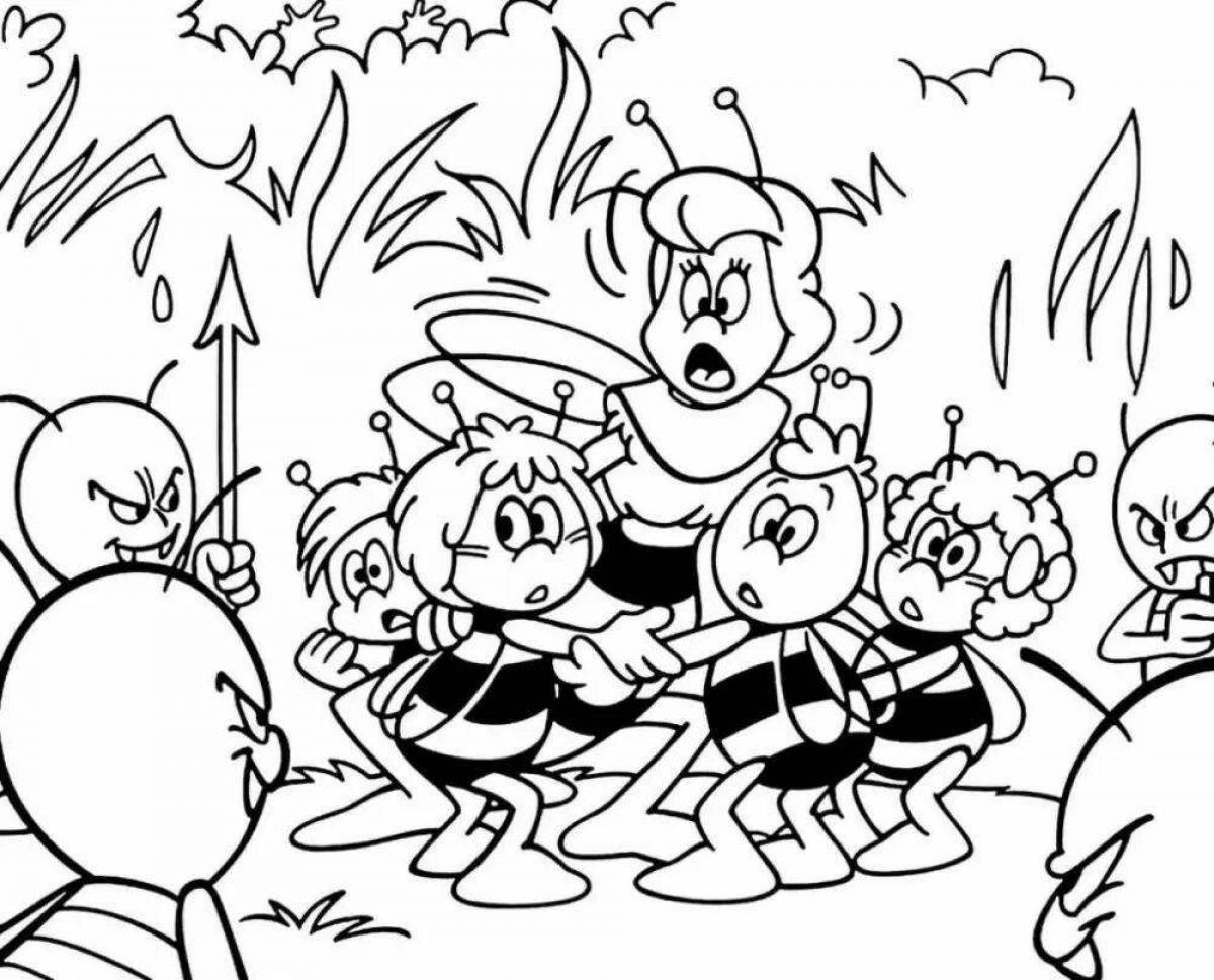 Cute beekeeper coloring book