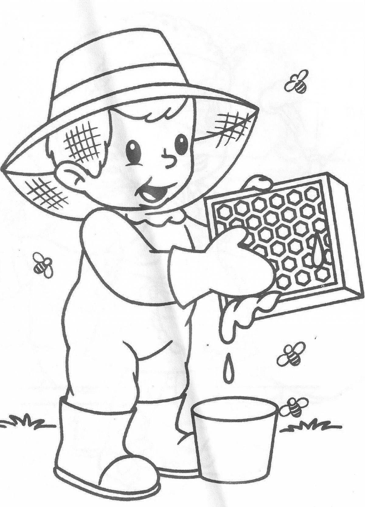 Amazing beekeeper coloring page