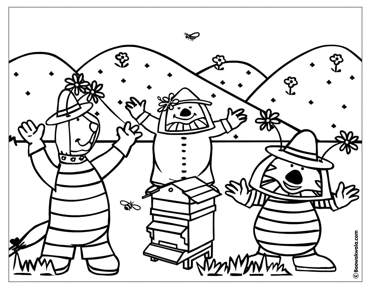 Coloring book shining beekeeper