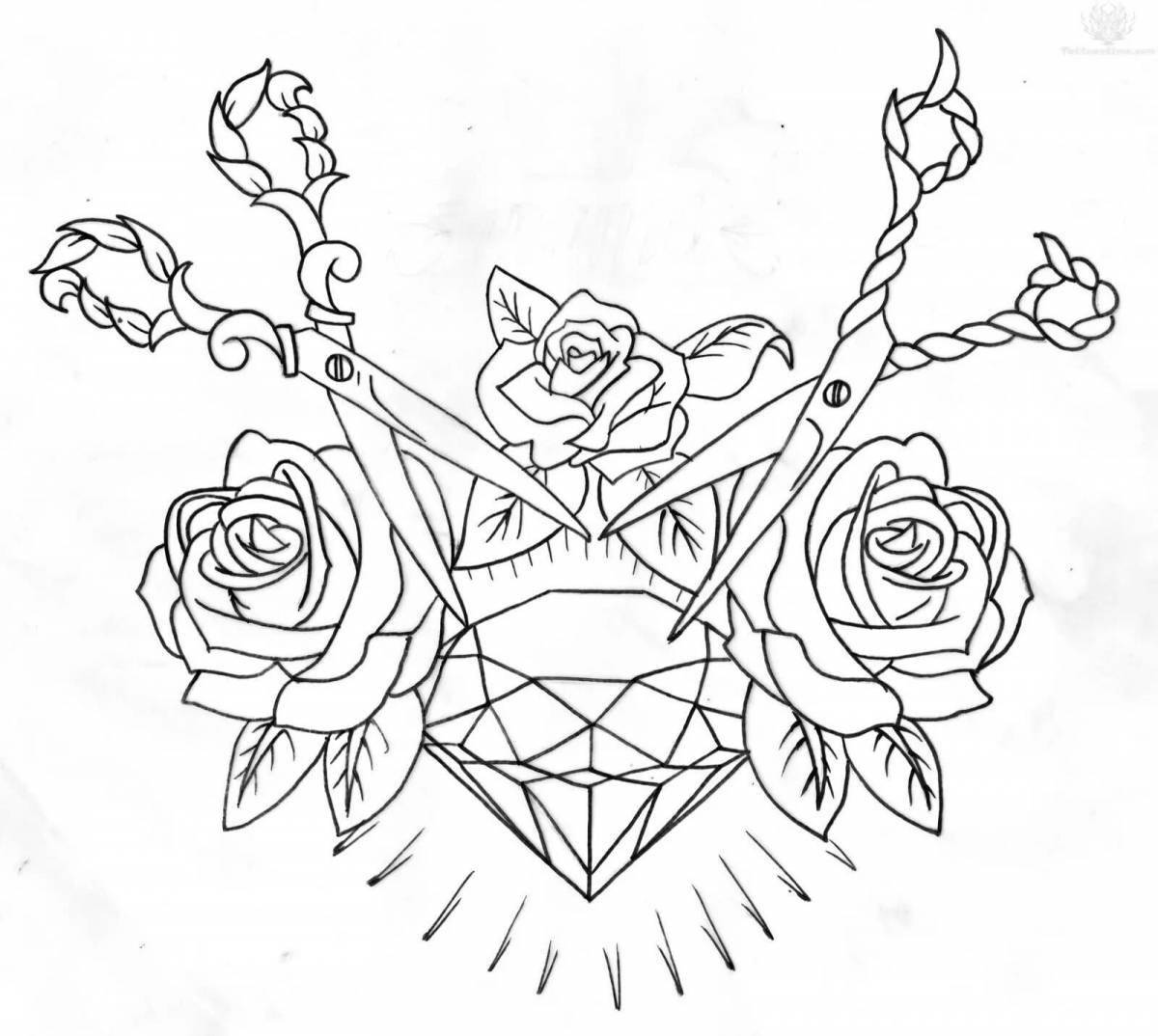 Creative tattoo coloring pages