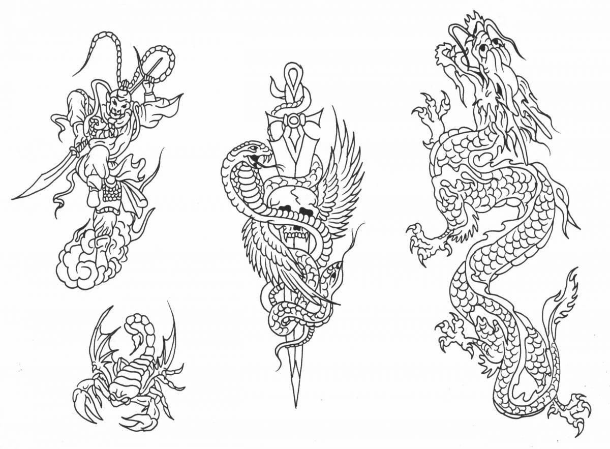 Stylish tattoo coloring pages