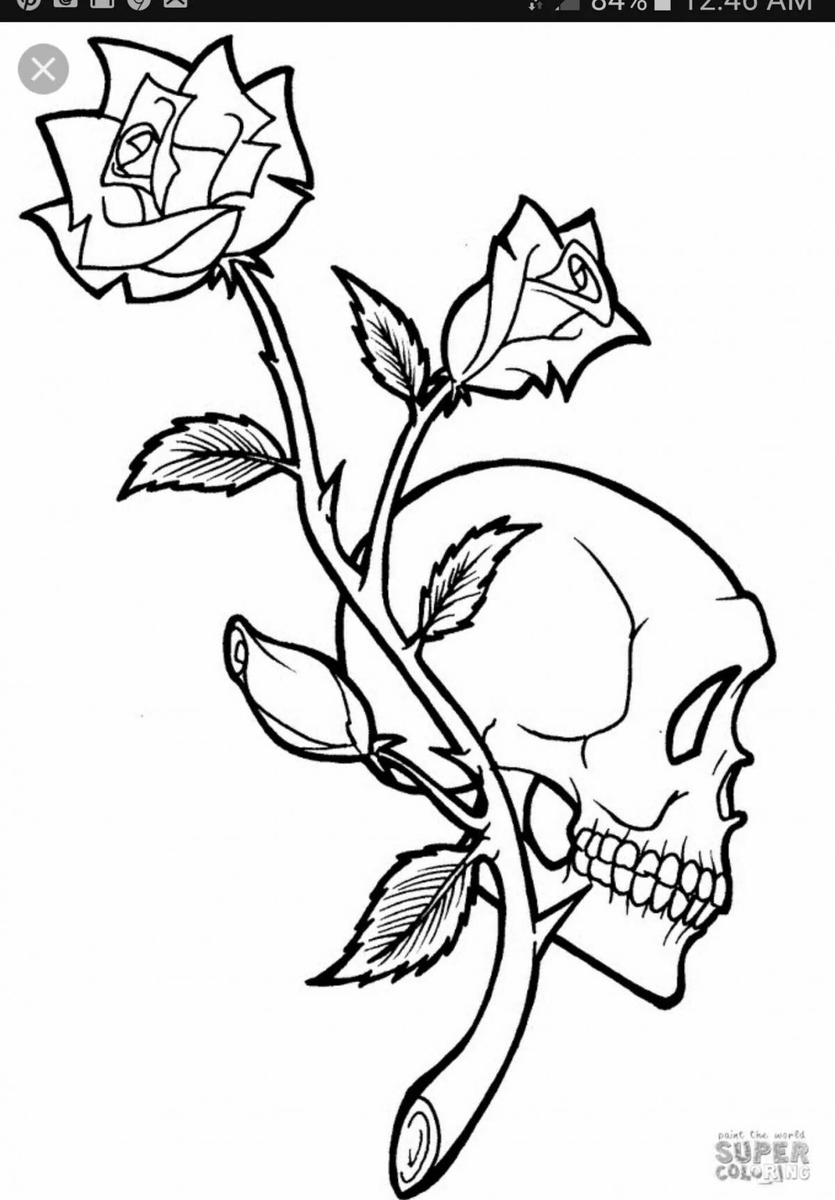 Colorful tattoo coloring pages