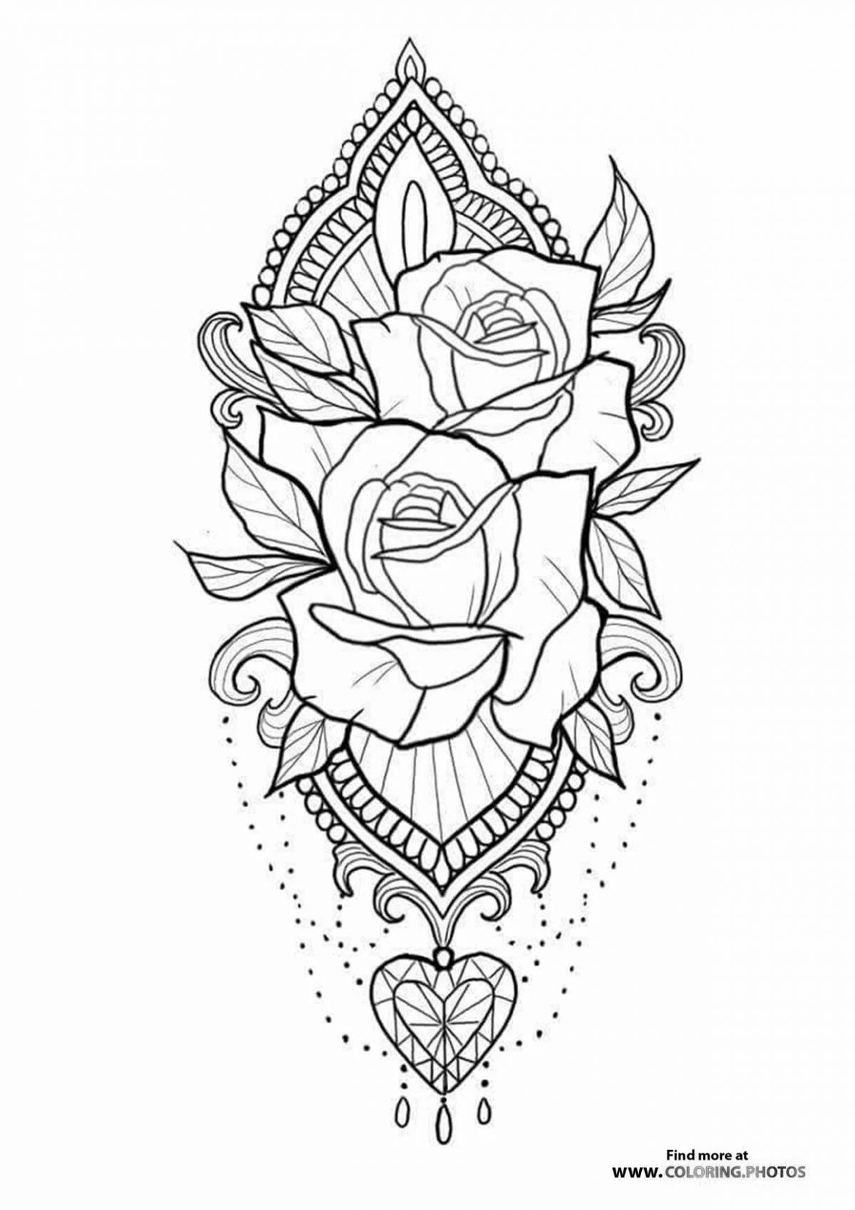 Impressive tattoo coloring pages