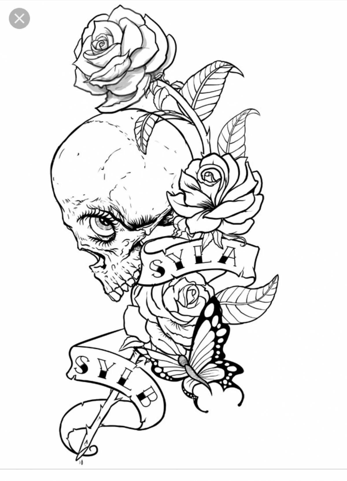 Outstanding tattoo coloring pages