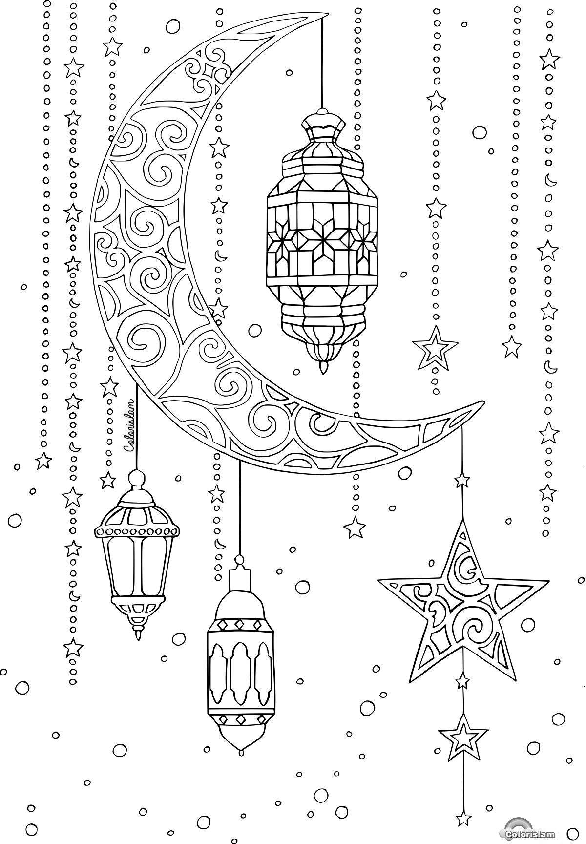 Coloring page festive ramadan