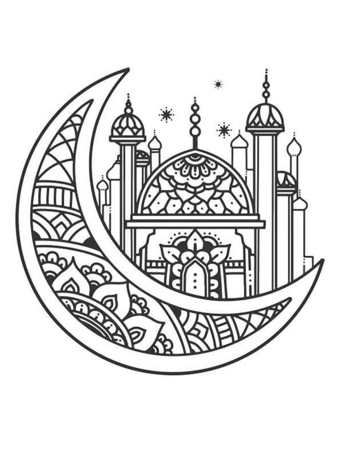 Coloring book shining ramadan