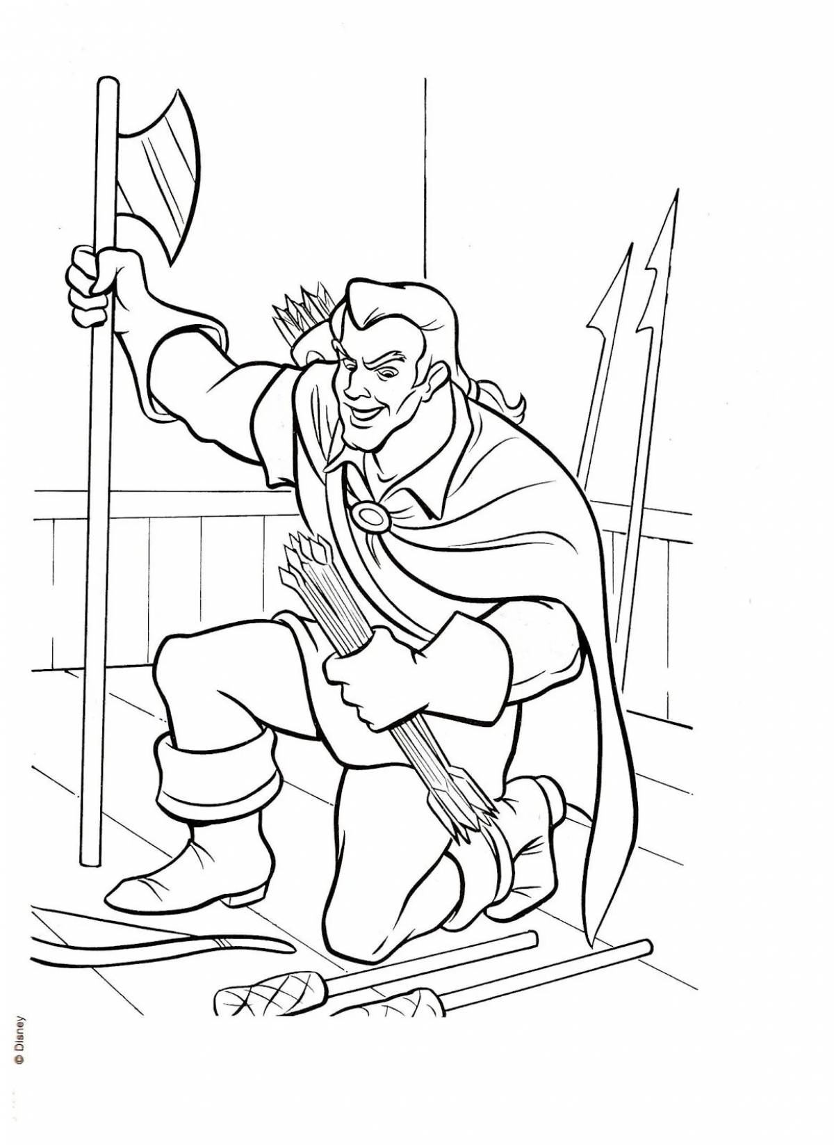 Gaston welcome coloring page