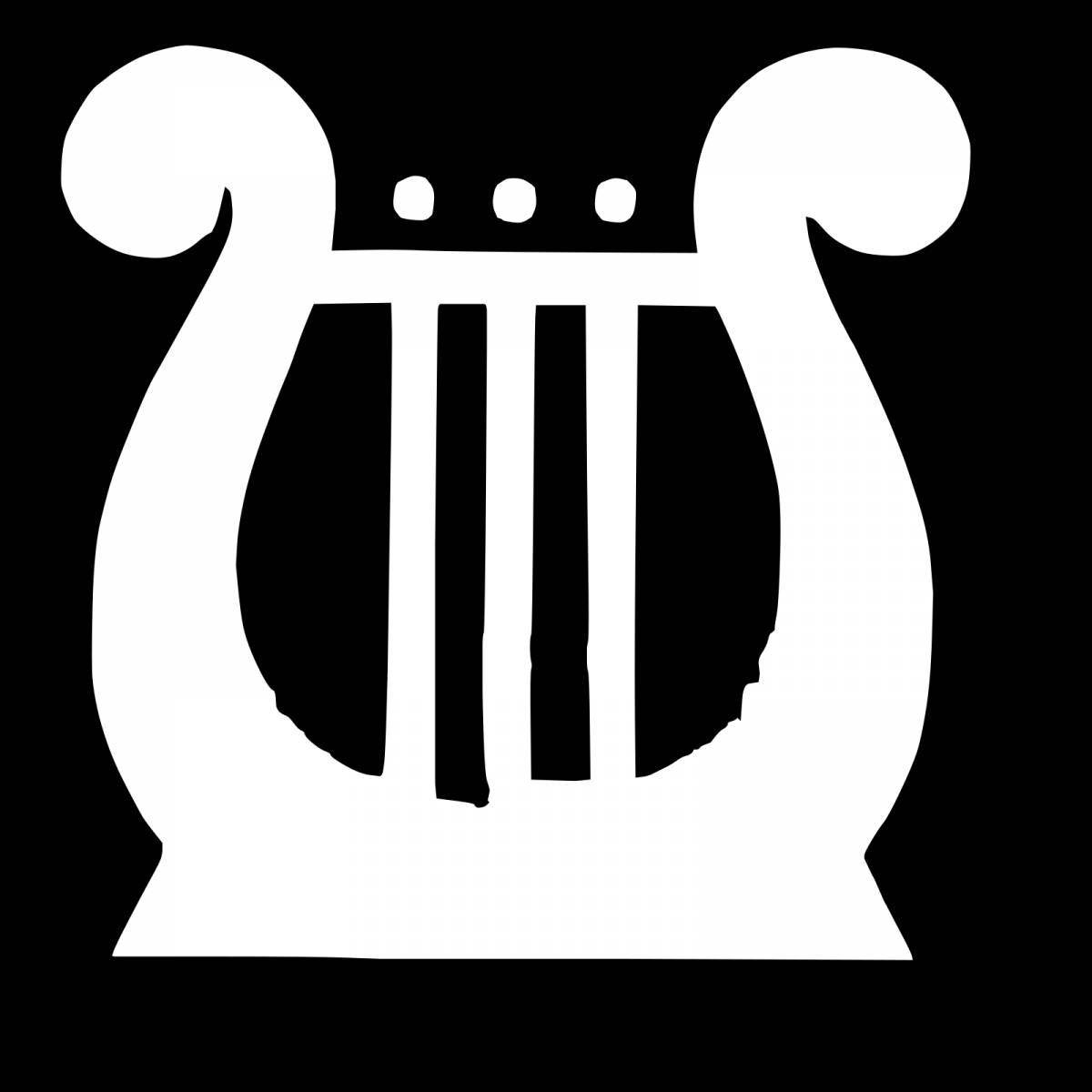 Красочная страница раскраски лира