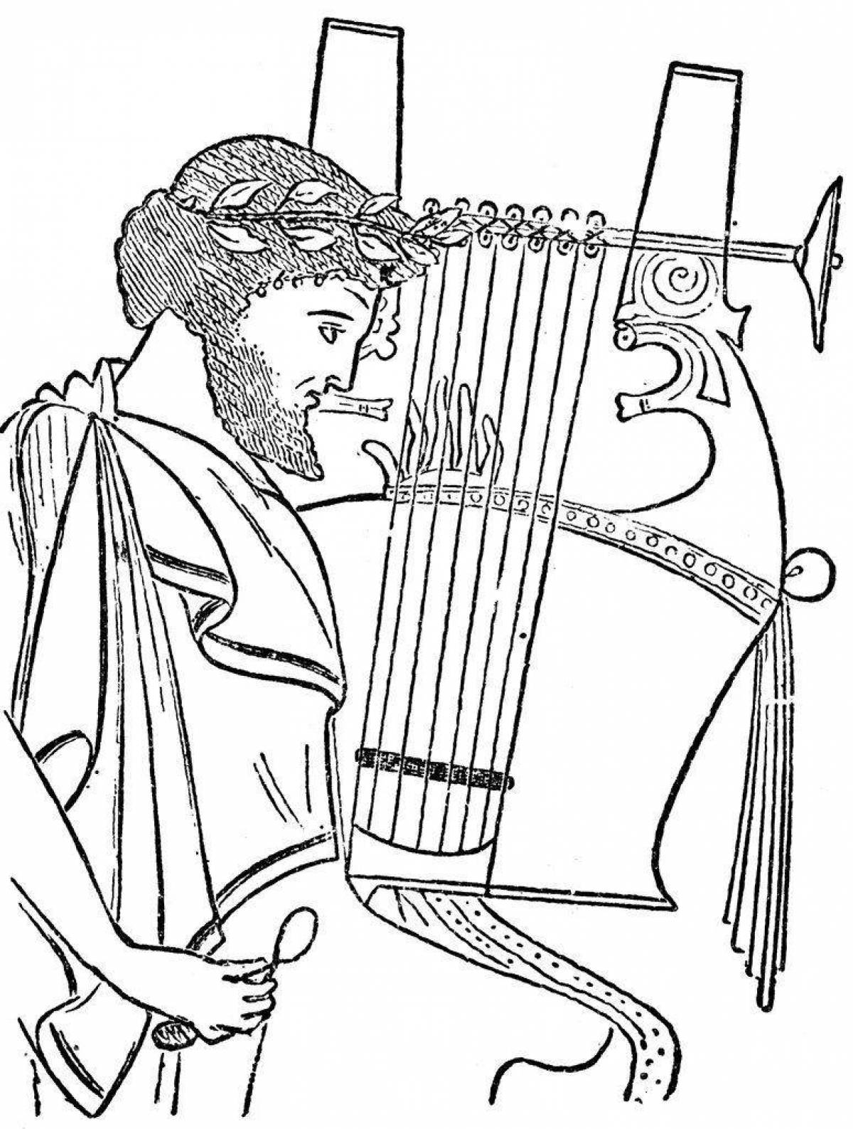 Bright lyre coloring book