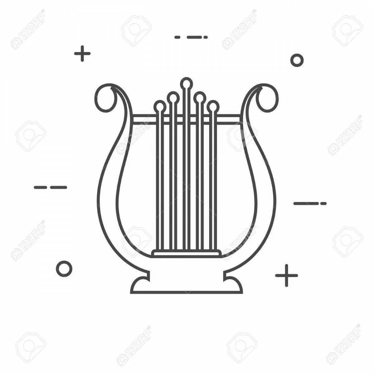 Очаровательная лира раскраски