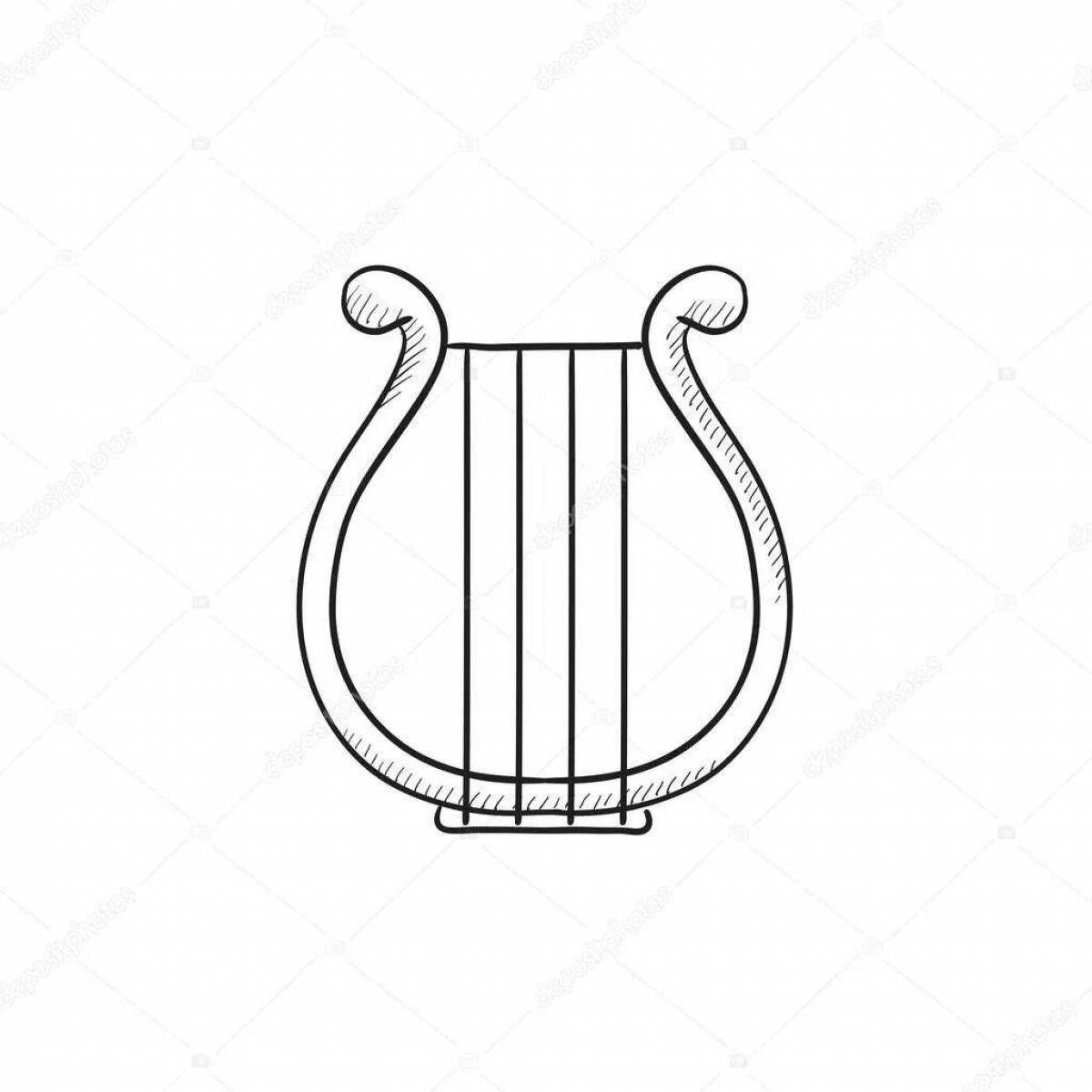 Luminous lyre coloring page