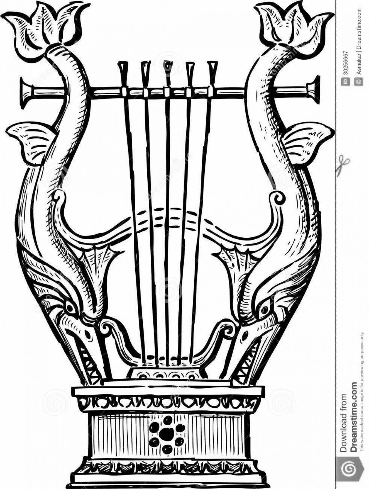Раскраска сияющая лира