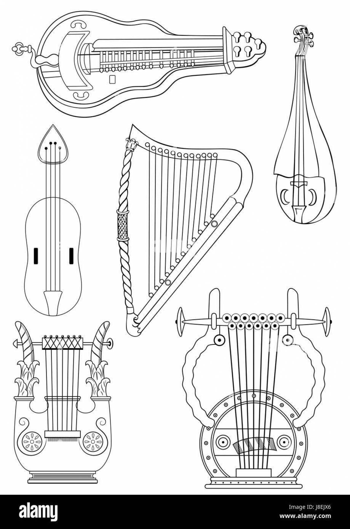 Coloring page gorgeous lyre
